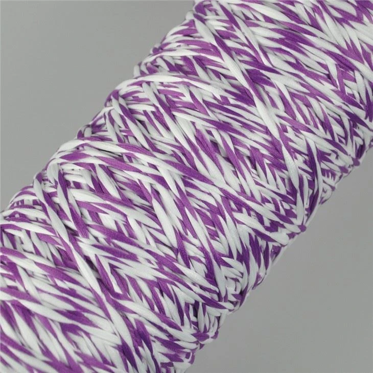 Mop Microfiber Yarn Polyester Purple White Stripe Mop Yarn